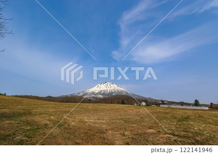 晴れ渡る初夏の羊蹄山 122141946