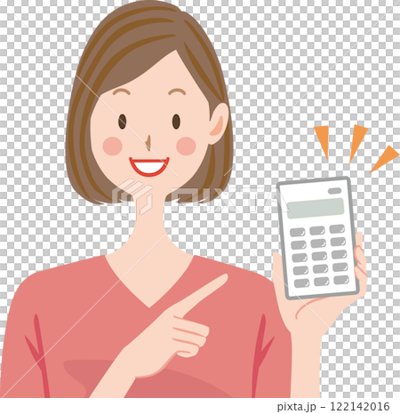 Saving calculator housewife woman illustration 122142016