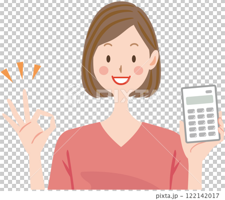 Calculator woman OK illustration Calculator woman OK illustration 122142017
