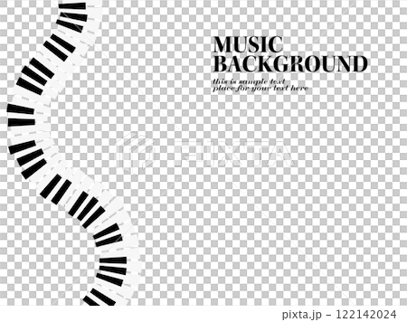 Curved piano keys musical theme background illustration 122142024