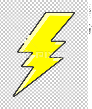 Stylish design yellow lightning symbol - Lightning, electricity, power icon and shock image material 122142137