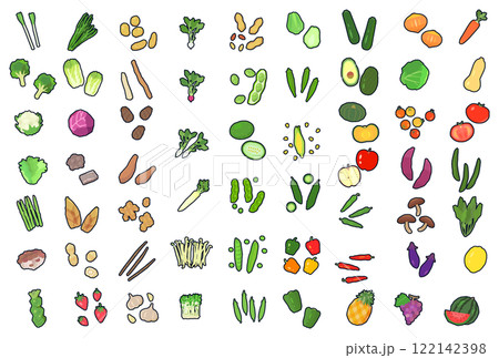 野菜のシンプルイラストセット 122142398