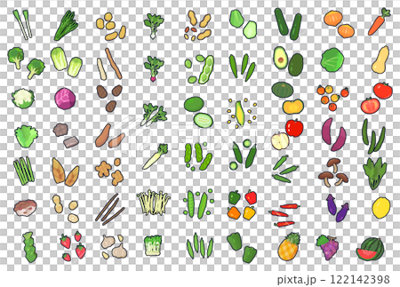 Simple illustration set of vegetables 122142398