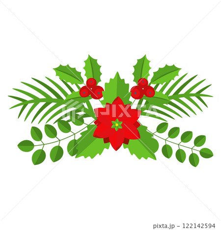 Christmas wreath design element. Winter holiday decoration. 122142594