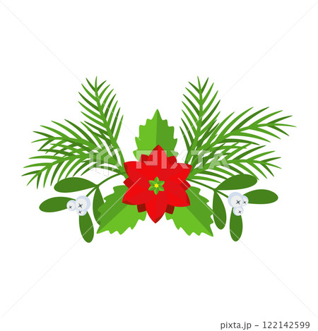 Christmas wreath design element. Winter holiday decoration. 122142599