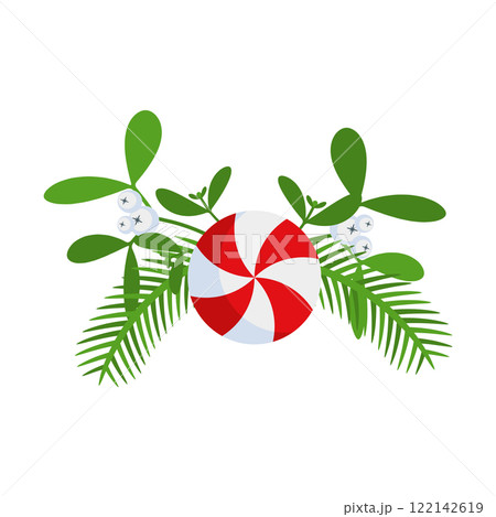 Christmas wreath design element. Winter holiday decoration. 122142619