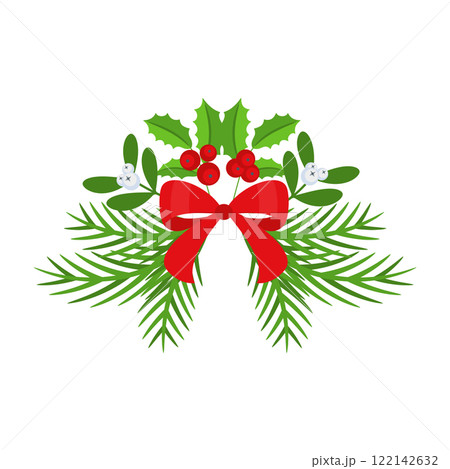Christmas wreath design element. Winter holiday decoration. Christmas wreath design element. Winter holiday decoration. 122142632