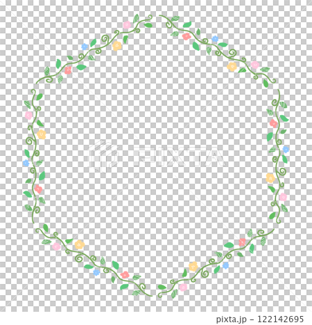 Simple decorative frame of small flowers 122142695