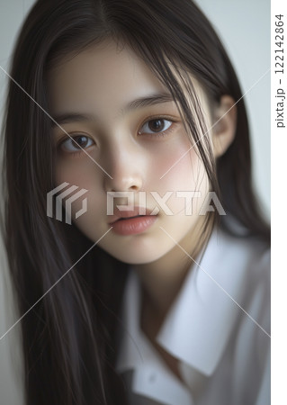 若い日本人女性のポートレートのイラスト素材 [122142864] - PIXTA