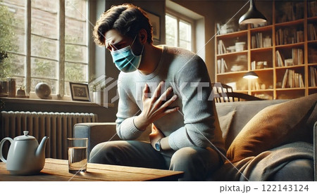 体調不良の男性 体調不良の男性 122143124