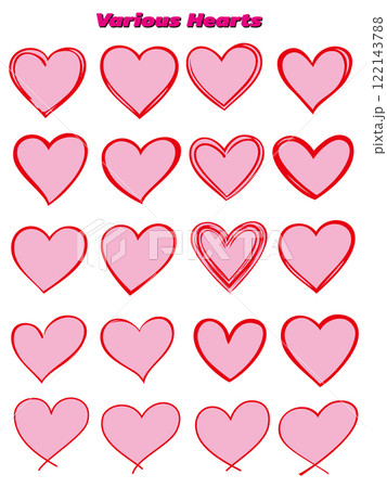 手書き風ハートいろいろ 06 122143788