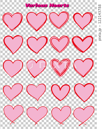 手書き風ハートいろいろ 06 122143788