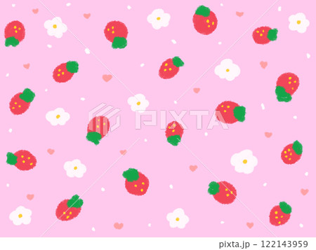 かわいいイチゴの背景 かわいいイチゴの背景 122143959
