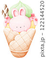 Ice cream cone and little bunny 122144520