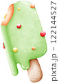 Orange popsicles coated in green 122144527