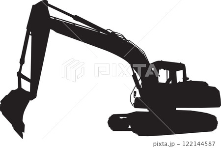 Silhouette of the excavator 122144587