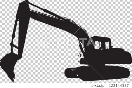 Silhouette of the excavator 122144587