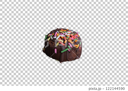 Chocolate truffle with colored pralines Chocolate truffle with colored pralines 122144590