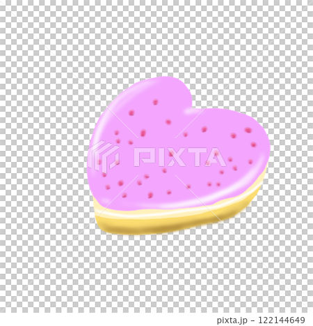 Pink heart strawberry donut 122144649