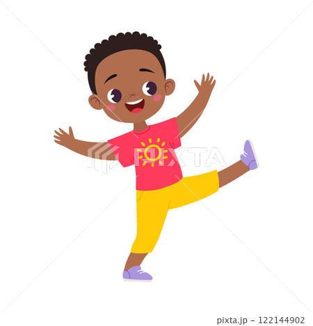 Funny African American Boy Kid Character Enjoy and Having Fun Vector Illustration Funny African American Boy Kid Character Enjoy and Having Fun Vector Illustration 122144902