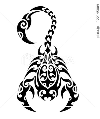 Scorpio. Tattoo maori tribal style. Horoscope. zodiac sign. 122145009