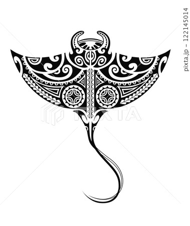 Stingray Manta in Maori style. Tattoo sketch tribal ethno style. Tattoo for divers. Stingray Manta in Maori style. Tattoo sketch tribal ethno style. Tattoo for divers. 122145014