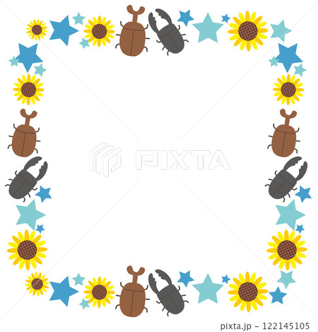 カブトムシとクワガタのフレーム 122145105