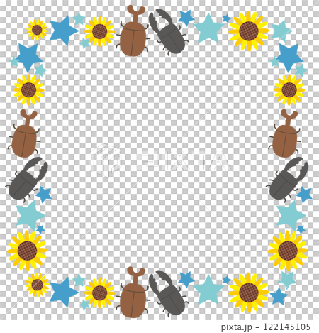 カブトムシとクワガタのフレーム 122145105