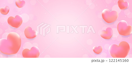Pink hearts with swirl for romantic love holiday and wedding celebration 122145160