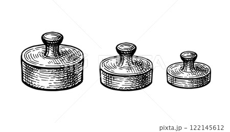 Antique weights ink sketches 122145612