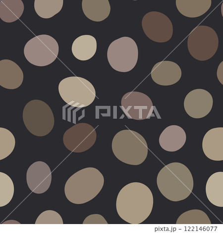 Natural Pebble Dots on Dark Grey Background Pattern 122146077