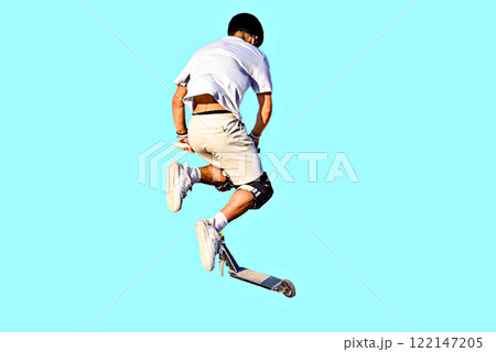 young man jumping with a tablet young man jumping with a tablet 122147205
