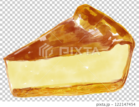 美味烤起司蛋糕的水彩插圖 122147454