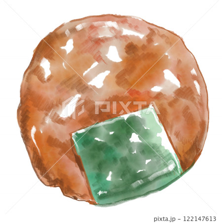 香ばしい美味しそうなおせんべいの水彩イラスト 122147613