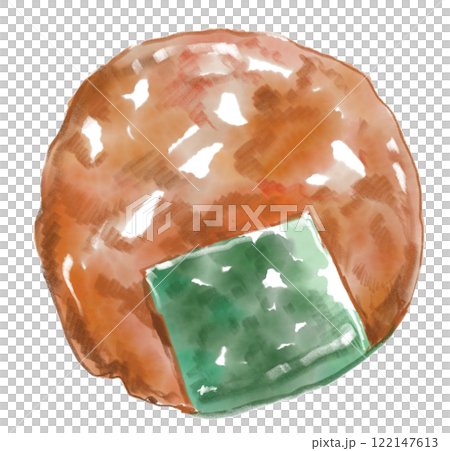 香ばしい美味しそうなおせんべいの水彩イラスト 122147613