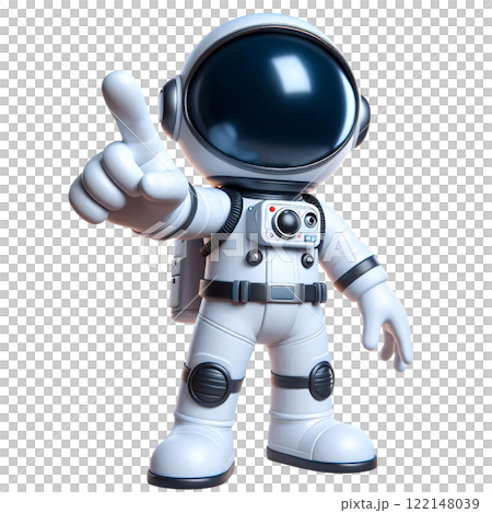 Astronaut Character Pointing Forward in Space Suit 122148039