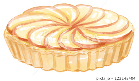 美味しそうなアップルタルトの水彩イラスト 美味しそうなアップルタルトの水彩イラスト 122148404