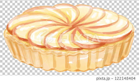 Delicious apple tart watercolor illustration Delicious apple tart watercolor illustration 122148404