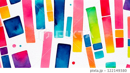 Background with bright colorful watercolor shapes, abstract pattern 122149380