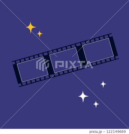 Cinema strip frames in flat design. Analog filmstrip or photo borders. Vector illustration isolated. 122149669