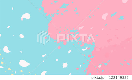 桜の花びらが舞う背景イラスト_空_16:9 桜の花びらが舞う背景イラスト_空_16:9 122149825