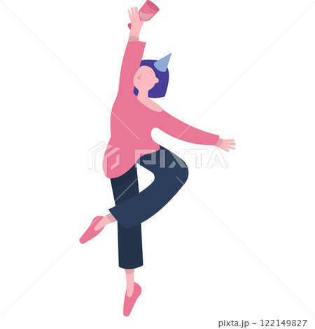 Party time icon vector woman dancing on white 122149827