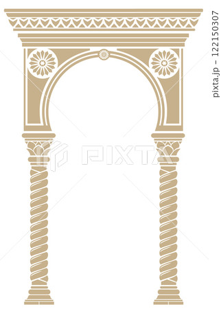 Ornamental carved arch in Indian or Arabic style 122150307