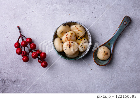 Tang yuan rice dumpling balls for Chinese lunar New year celebration 122150395