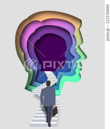 Psychological support for people paper cut vector illustration 122150800