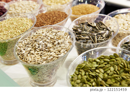 Seeds sunflower, beans and cereals 122151459