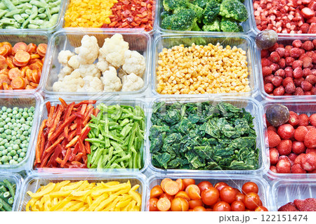 Frozen vegetables on store Frozen vegetables on store 122151474