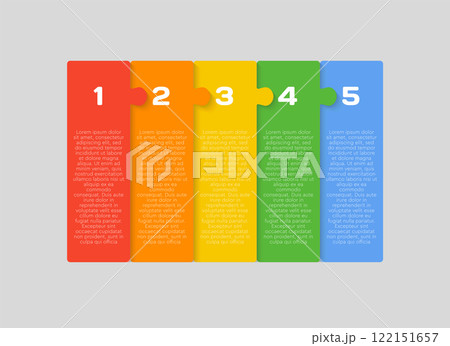 Five piece line infographic jigsaw puzzle process Five piece line infographic jigsaw puzzle process 122151657