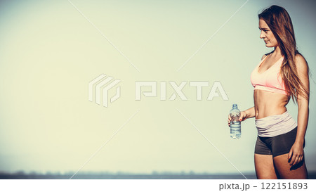 Woman with water after workout Woman with water after workout 122151893