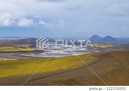 Landmannalaugar area landscape, Fjallabak Nature Reserve, Iceland Landmannalaugar area landscape, Fjallabak Nature Reserve, Iceland 122152032